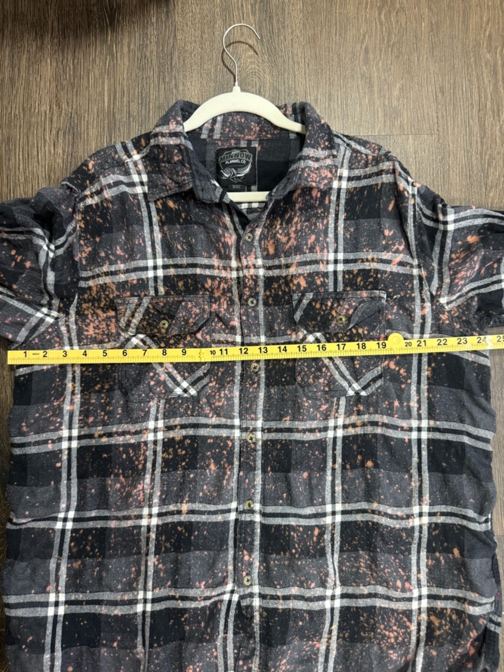 Angry Minnow Mens Brushed Flannel Skeleton Indian Plaid Button Down Shirt 2XL - Picture 9 of 10